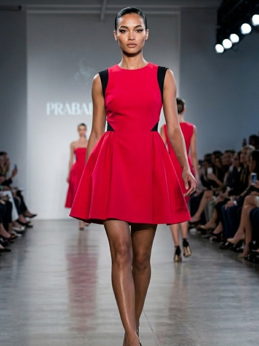 Prabul Gurung for Target NWT flattering red/black colorblock sleeveless dress, 4